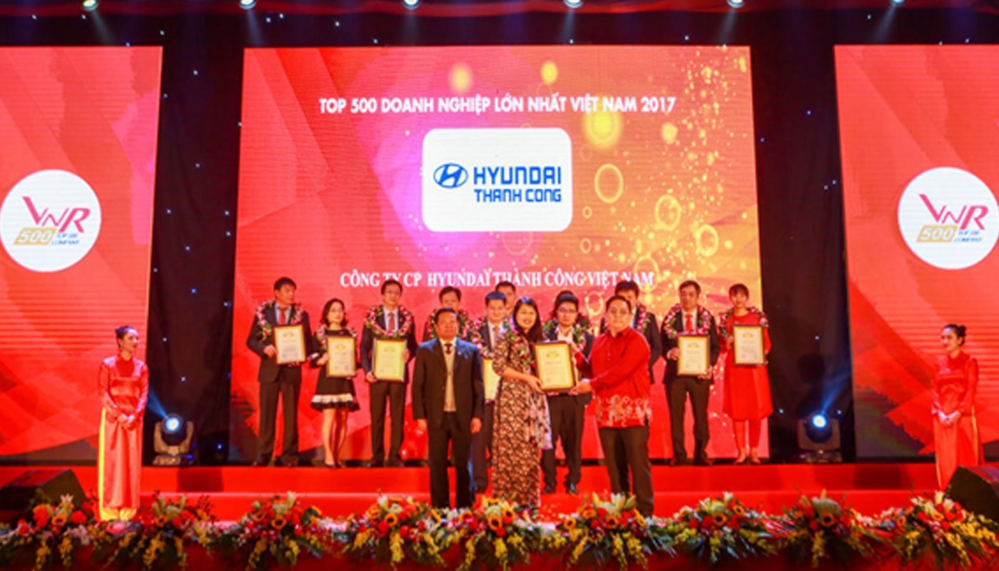 Hyundai Thành Công xếp hạn 20 trong top 500 doanh nghiệp tư nhân lớn nhất Việt Nam